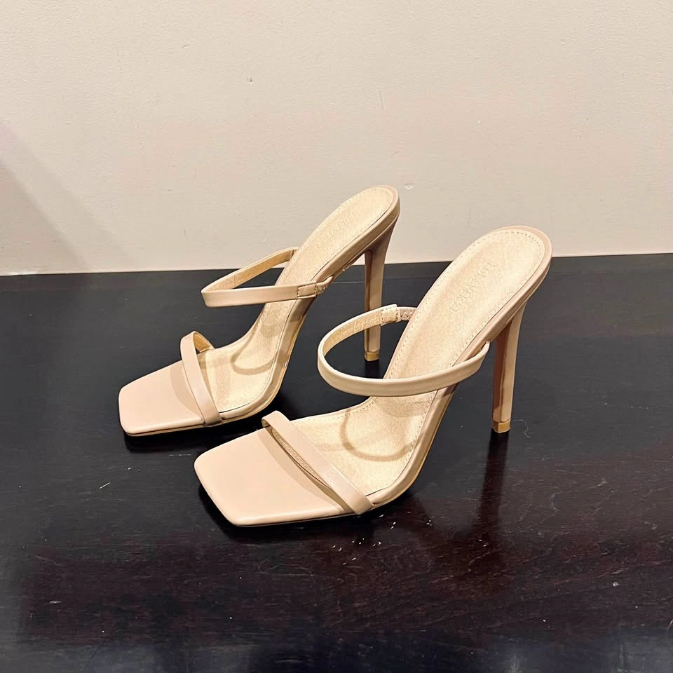 Forever 21 Beige Strappy Shoes, 4” Heels size US/CA 5.5 / New