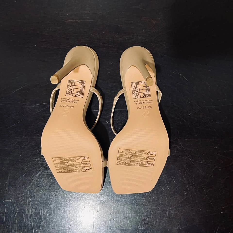 Forever 21 Beige Strappy Shoes, 4” Heels size US/CA 5.5 / New - photo 4