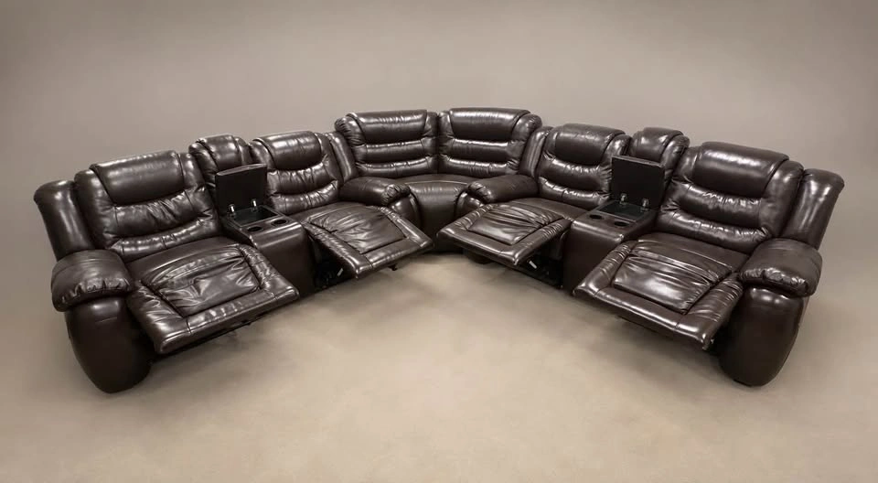 3-Piece Faux Leather Reclining Sectional - photo 2