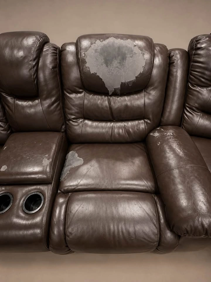 3-Piece Faux Leather Reclining Sectional - photo 4