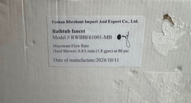 Tub and Shower Faucet with Hand Shower Rbrohant RB0858 - photo 2