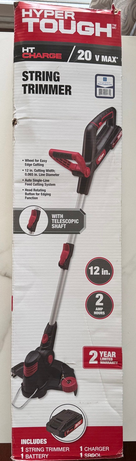 Hyper Tough 20V Max 12-Inch Cordless String Trimmer