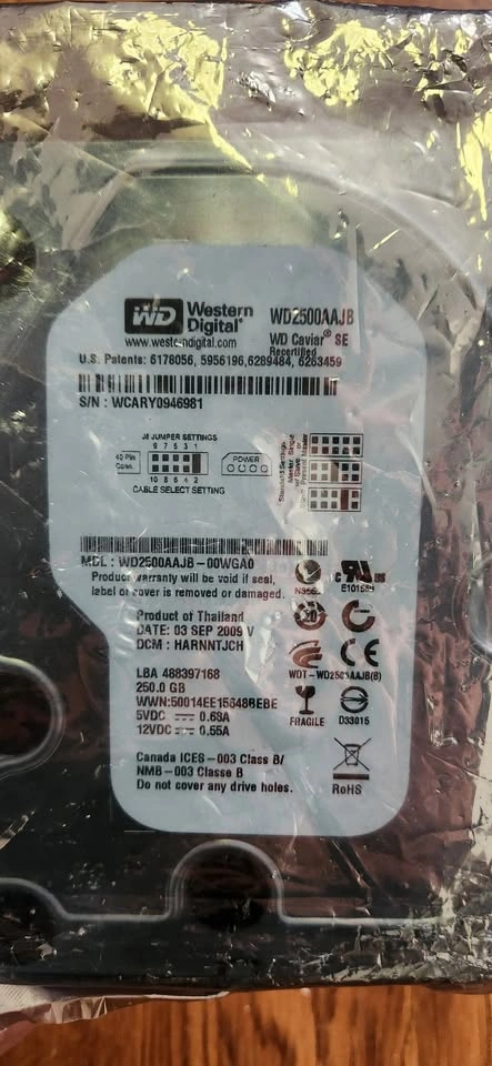 Western Digital WD2500AAJB 250GB IDE/PATA HDD — BRAND NEW SEALED - photo 2