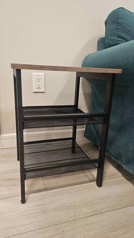 Industrial End Table with Mesh Shelves - photo 3