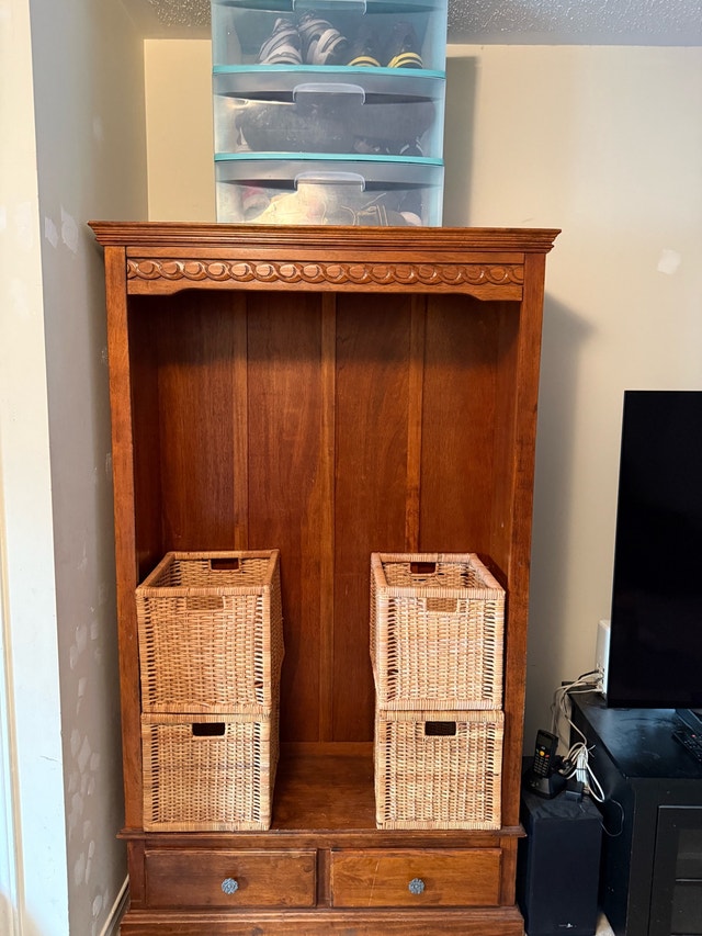Solid Wood Armoire with Drawers - photo 2