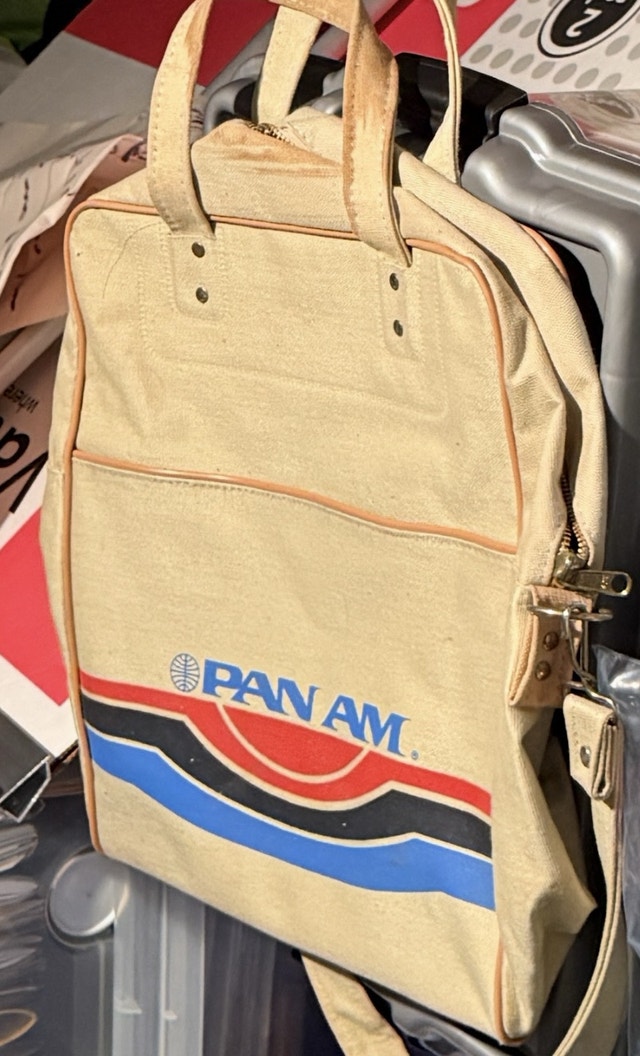 Pan Am Travel Carry On Canvas Shoulder Strap Bag