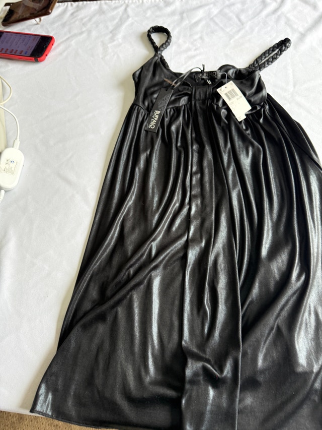 Black Pleated Mini Dress w/ tags - small - womans