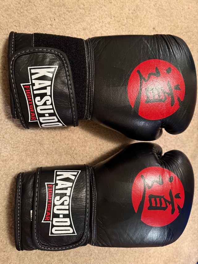 Black boxing gloves