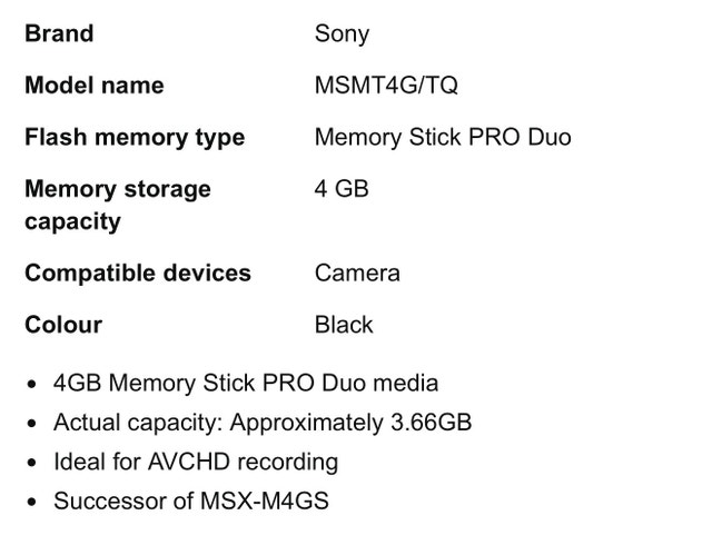 Sony 4GB Memory Stick PRO Duo - photo 4
