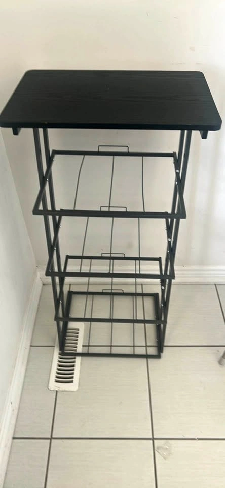 Black Metal Storage Rack for shoes and books