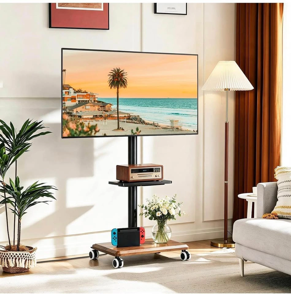 Rolling TV Stand on Wheels for 32-60” TVs with Power Outlet - photo 2