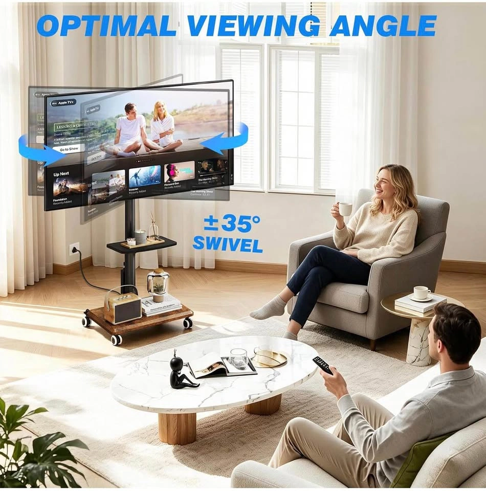 Rolling TV Stand on Wheels for 32-60” TVs with Power Outlet - photo 4