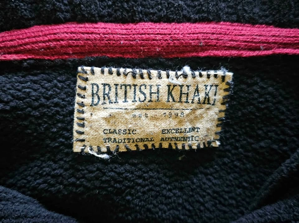 Vintage British Khaki Shawl Collar Fleece Pullover Sweater - Siz - photo 2