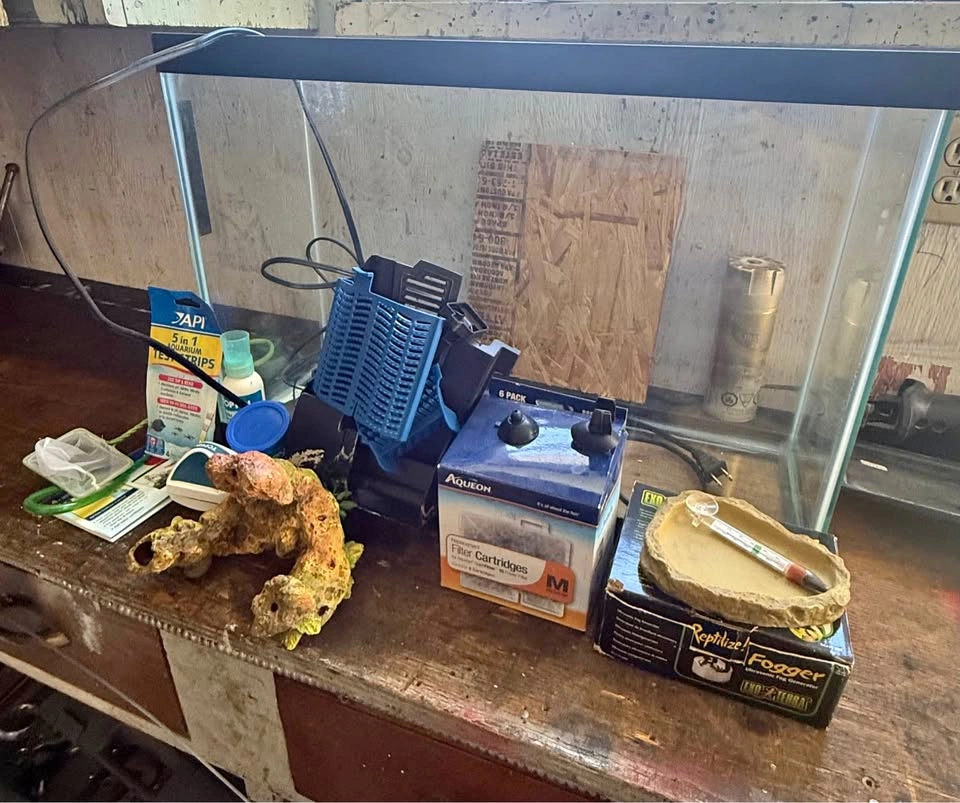 Glass Aquarium with various Accessories