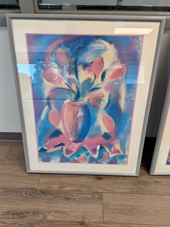 Framed Abstract Floral Wall Art – Large Decorative Print