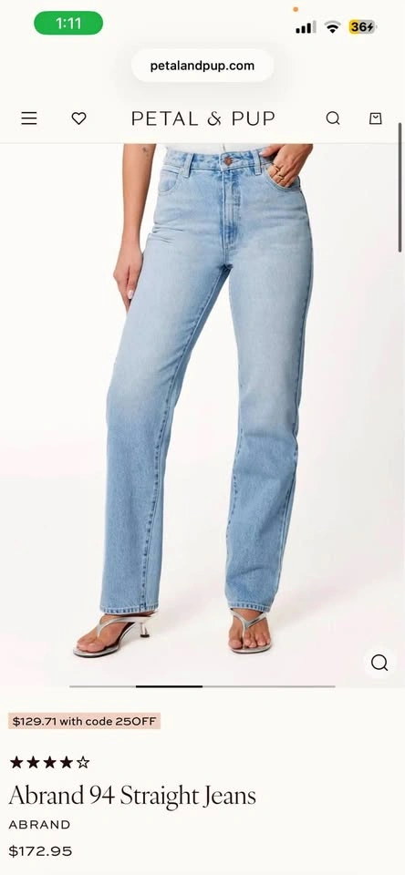 NEW Abrand 94 High Straight Jeans - Size 30