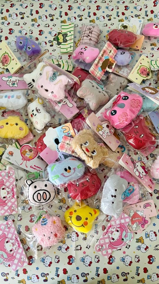 Assorted Plush Character Keychains