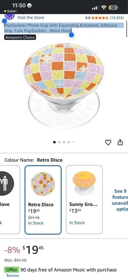 PopSockets Phone Grip - Retro Disco NEW - photo 3