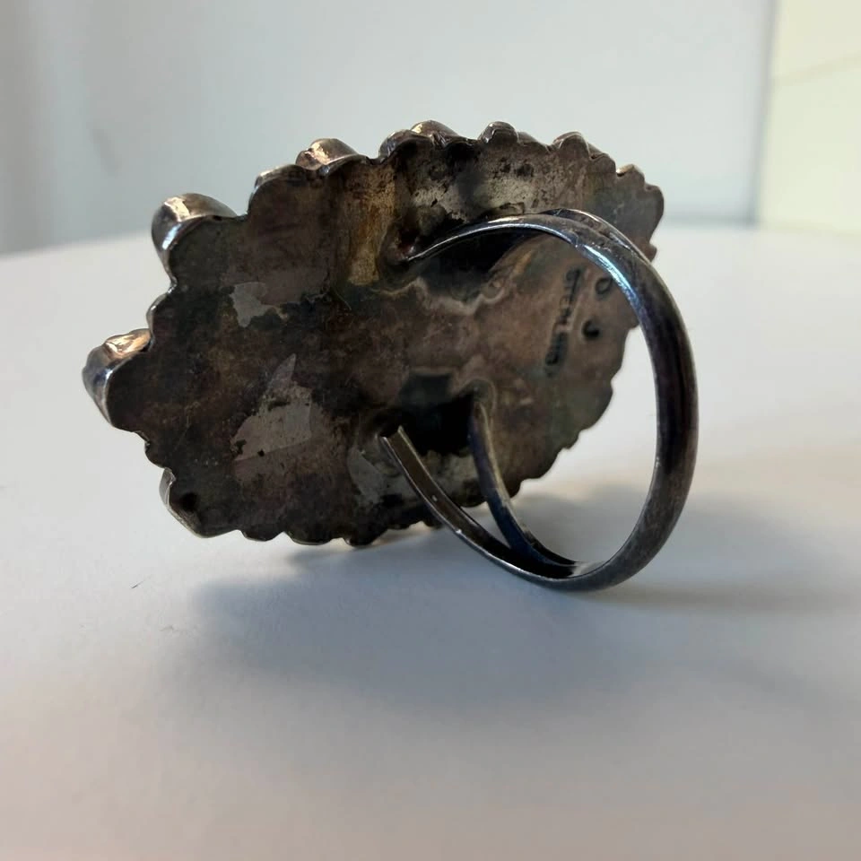 Sterling Silver Native American Turquoise Cluster Ring - photo 2