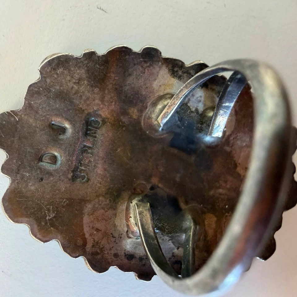 Sterling Silver Native American Turquoise Cluster Ring - photo 5