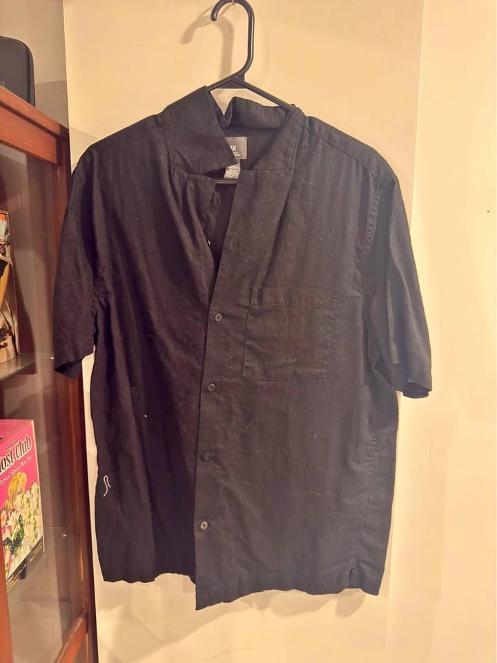 H&M Linen-blend Short Sleeve Shirt