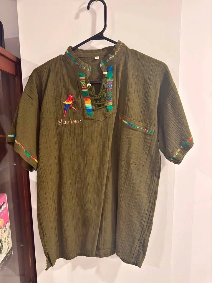 Honduras Embroidered Cotton Gauze Shirt - Size Medium