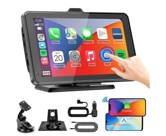 Portable Wireless Apple CarPlay & Android Auto 7" Screen