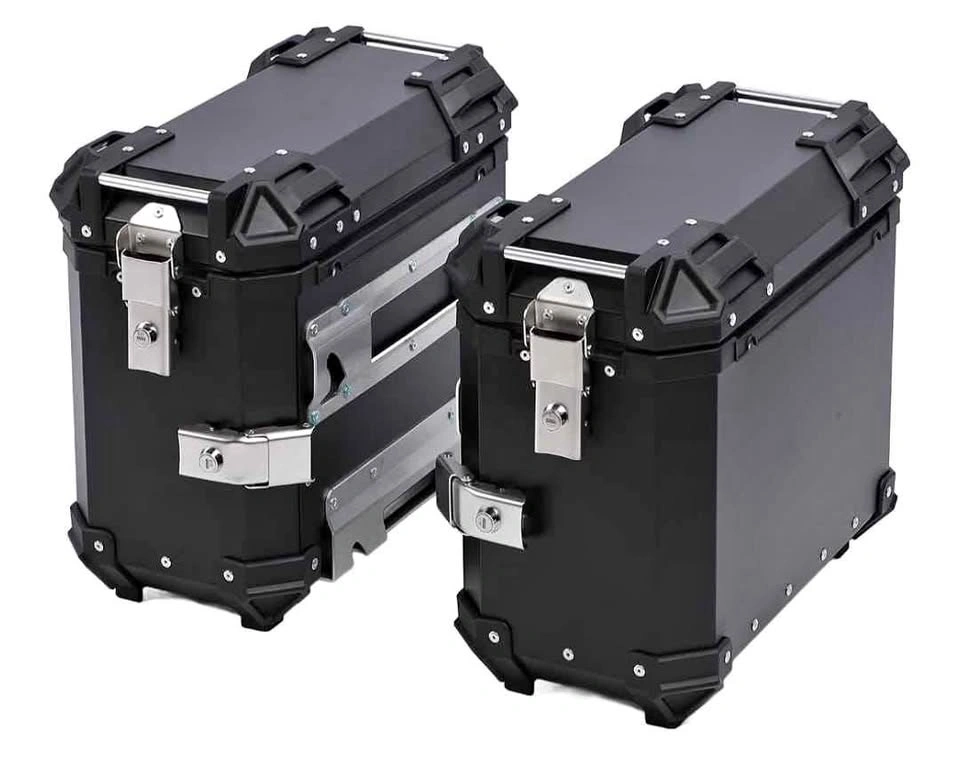 Motorcycle Side Box 35L Aluminum Alloy Hard Saddlebag Luggage Se