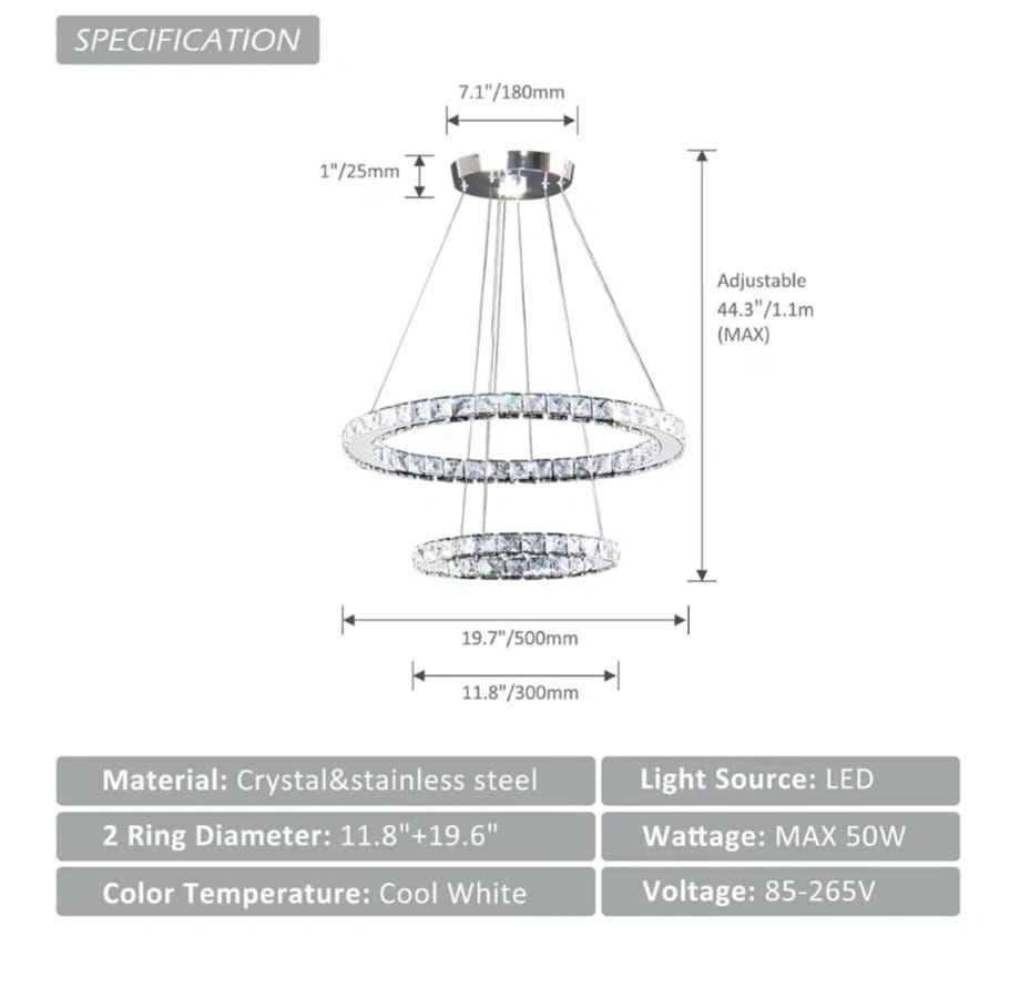 Brand new Crystal LED Chandelier Ceiling Light - photo 4