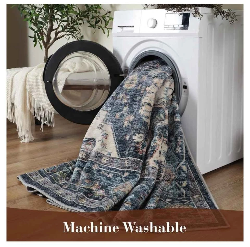 Brand new Vintage Blue Area Rug (6x9) – Machine Washable & Non-S - photo 3