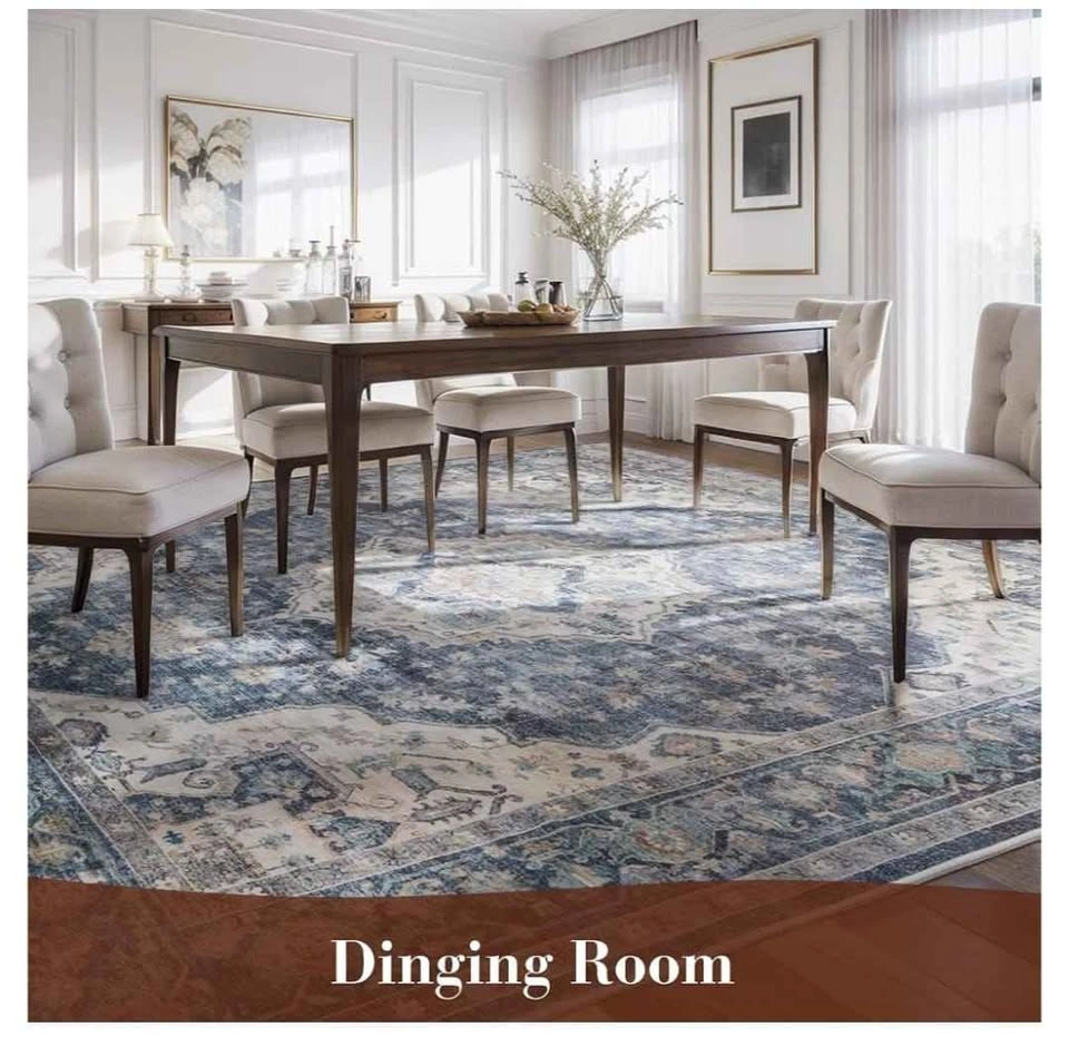 Brand new Vintage Blue Area Rug (6x9) – Machine Washable & Non-S - photo 4
