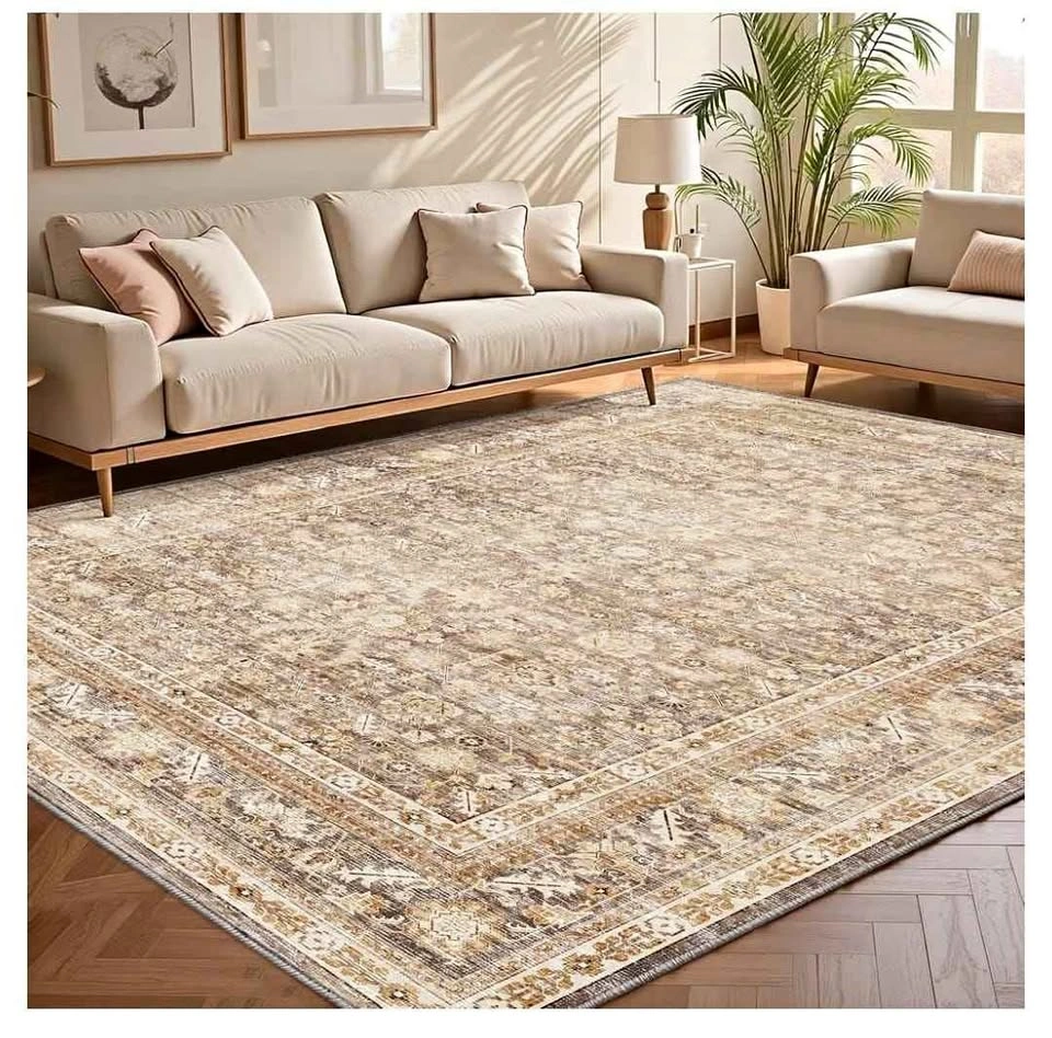 Brand new Vintage Beige Area Rug (6x9) – Washable & Non-Slip