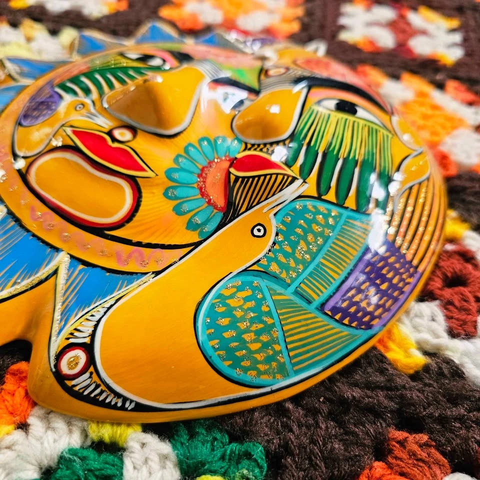 Vintage Sun Moon Eclipse Mexican Terracotta Wall Plaque - photo 5