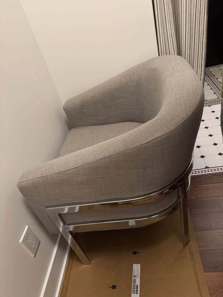 Armchair Grey Chrome Metal Frame - photo 5
