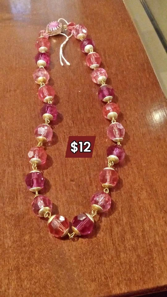 Vintage Lucite Beaded Multifaceted Necklace