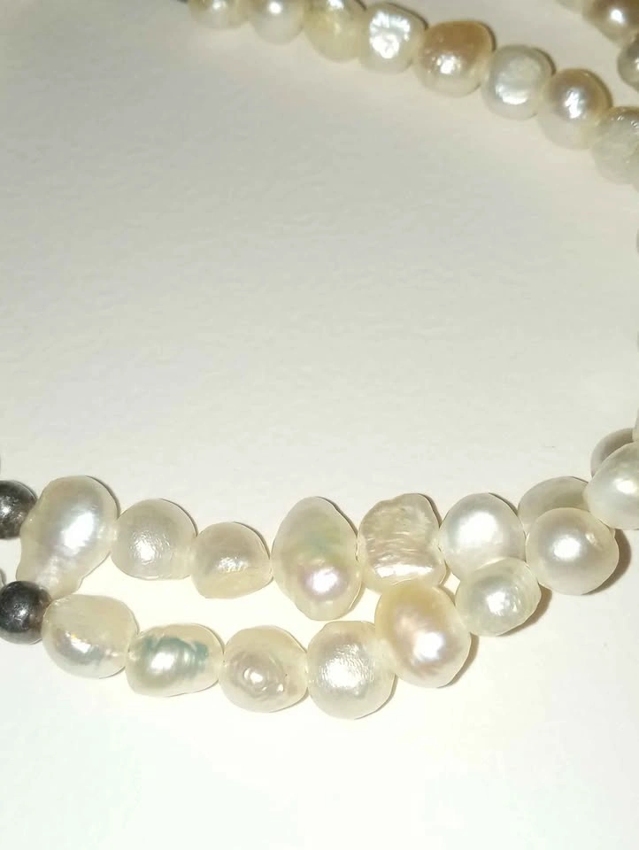 Genuine Freshwater Baroque Pearls Necklace 925 Silver - photo 4