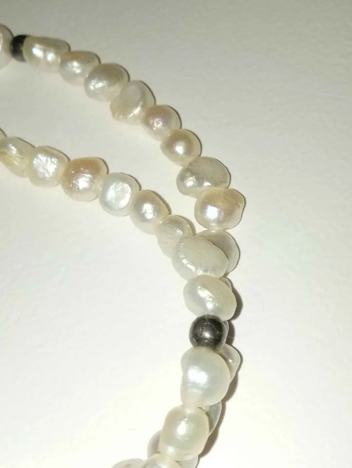 Genuine Freshwater Baroque Pearls Necklace 925 Silver - photo 5