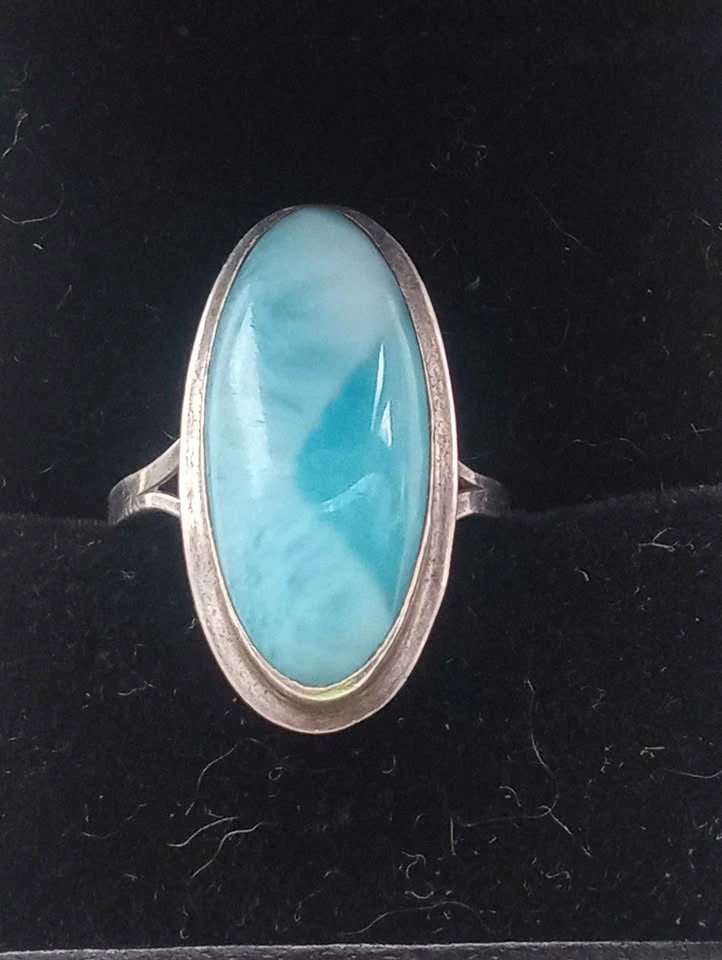 Sterling Silver 6.5 Size Larimar Ring Marked 925 - photo 3