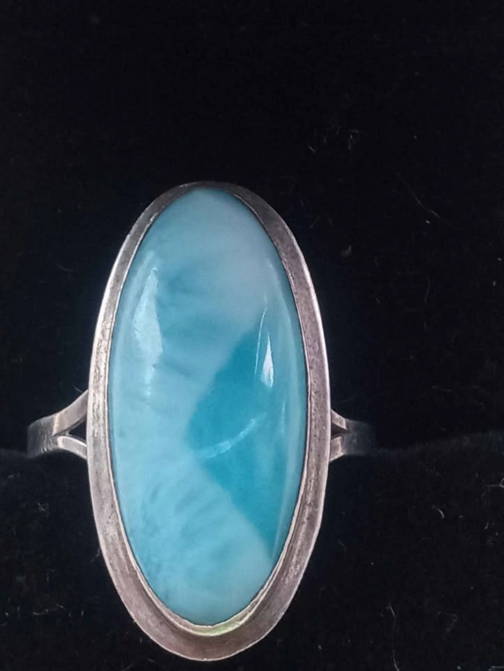 Sterling Silver 6.5 Size Larimar Ring Marked 925 - photo 4