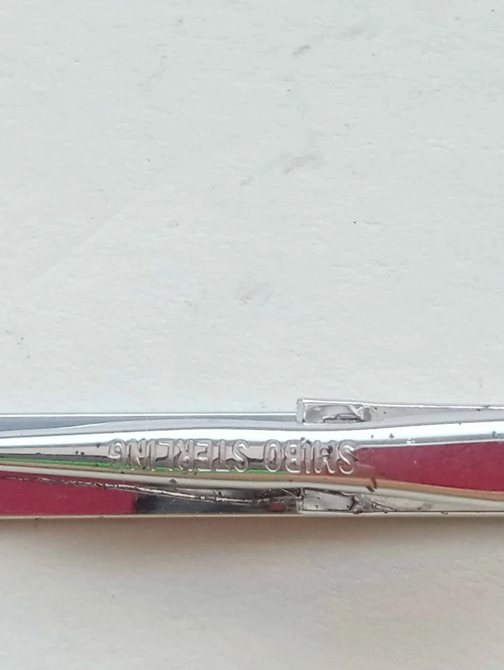 Tie Clip Silver Signed Smibo Sterling Vintage Accessory - photo 4
