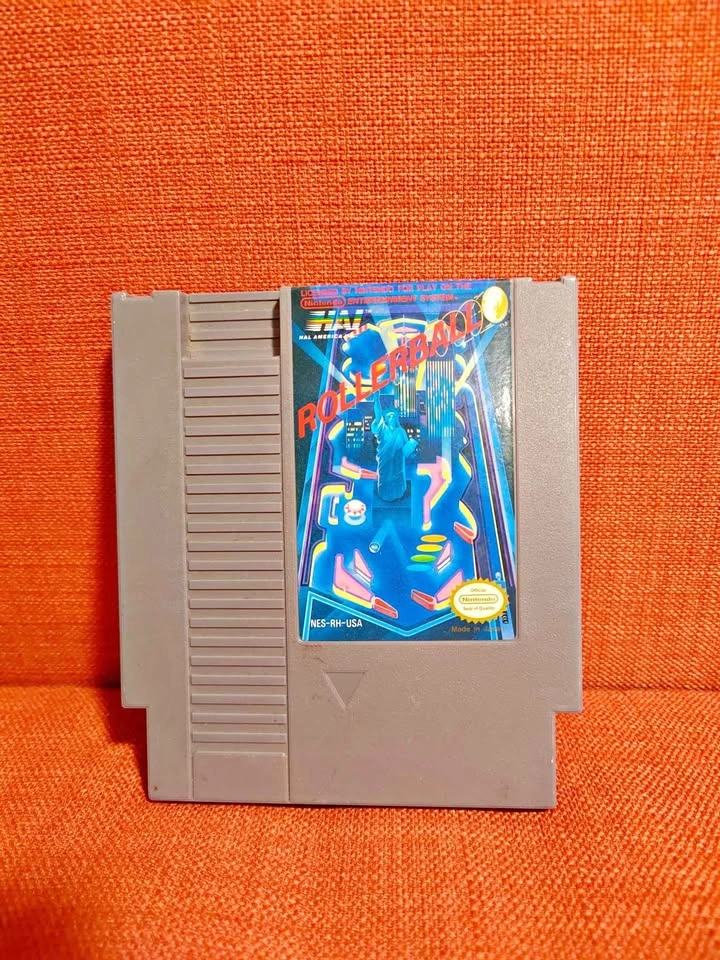 Vintage 1985 Nintendo Rollerball Video Game Cartridge