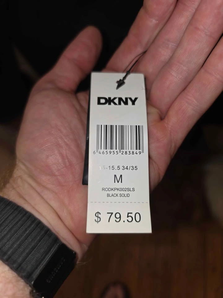 DKNY Medium Black Button Up Dress Shirt - photo 4