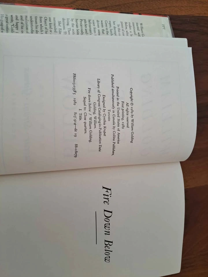 William Golding Fire Down Below First Edition Hardcover - photo 5
