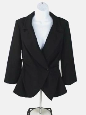 Wilfred Aritzia Selina Black Peplum Jkt (S) - photo 3