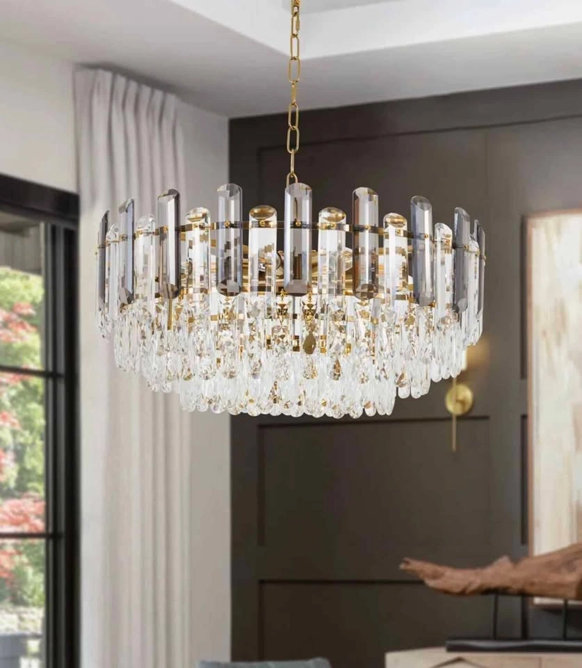 24" 8-Lights Round Chandelier with K9 Crystal Accents Dimmable - photo 3