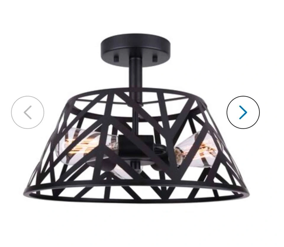 Canarm Maud 3-Light 15.75-in Matte Black Semi Flush Mount - photo 3