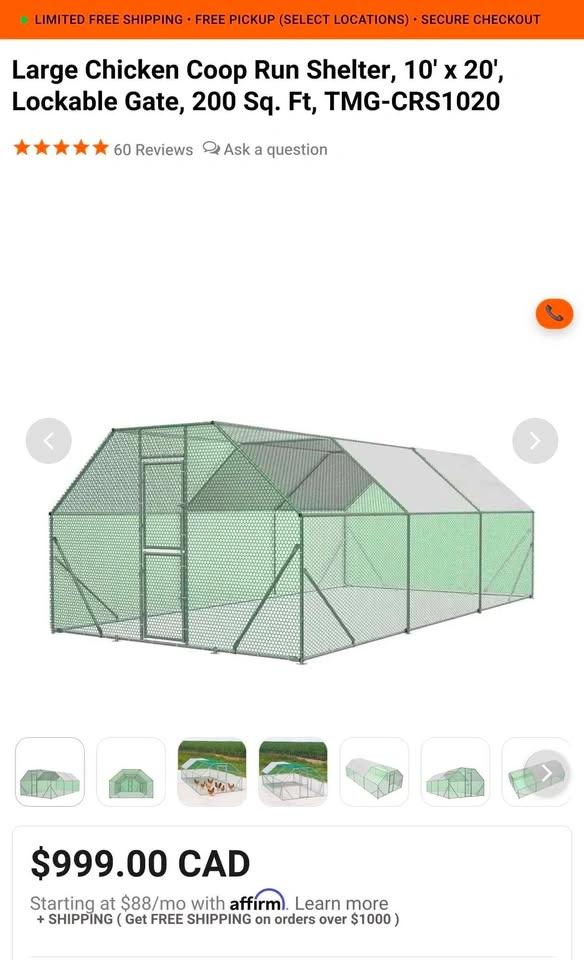 Large Chicken Coop Run Shelter, 10' x 20', Lockable Gate - photo 2