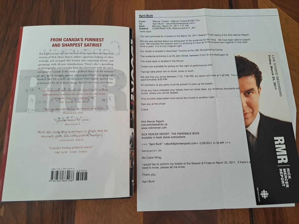 Signed Rick Mercer Report: The Book (2011 Finale Taping) - photo 4