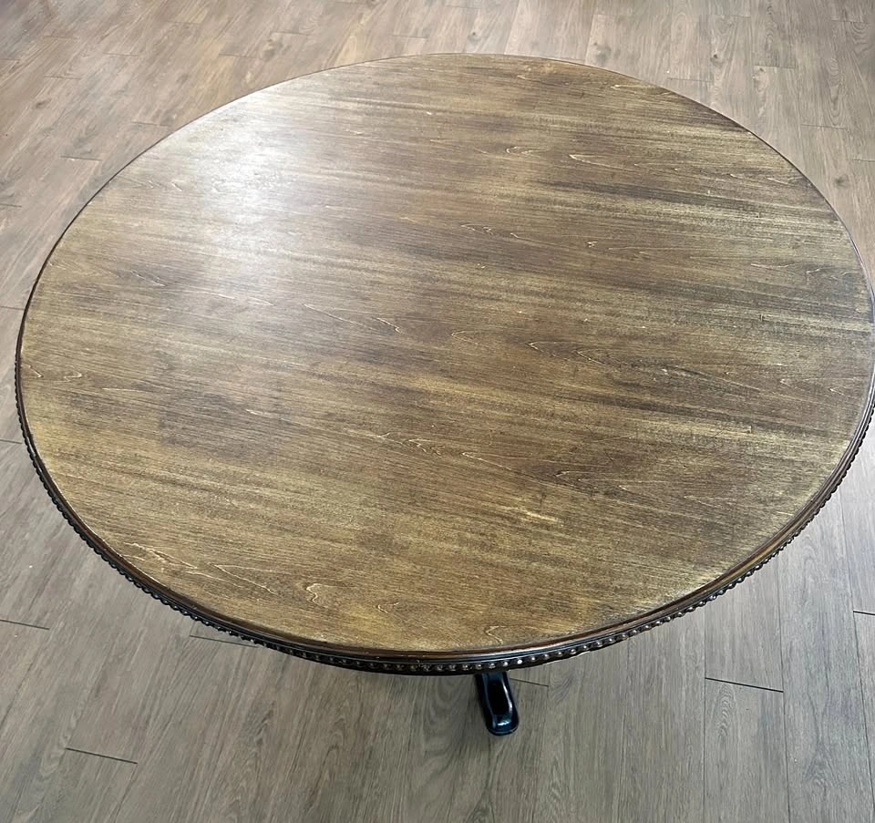 Solid Wooden Round Dinner Table + 2 Free Chairs
