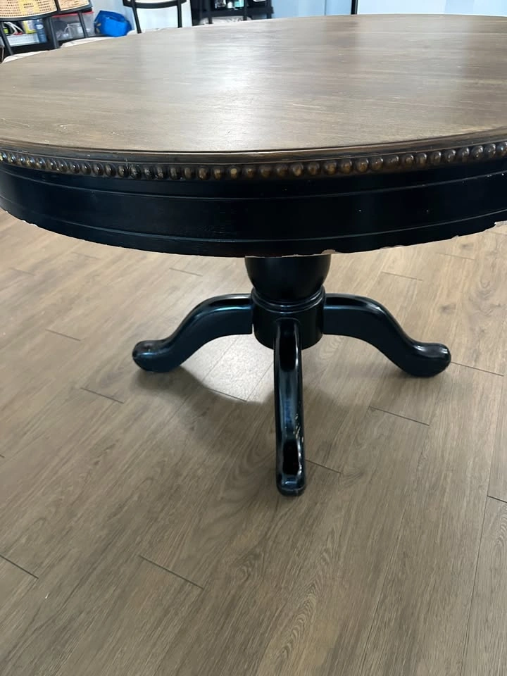 Solid Wooden Round Dinner Table + 2 Free Chairs - photo 2